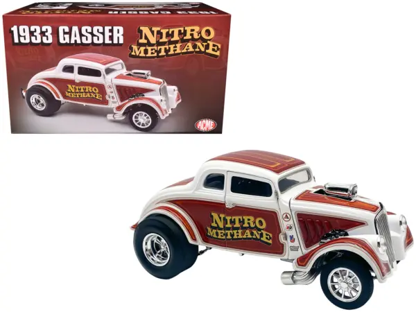1933 Gasser "Nitro Methane" White and Brown Limited Edition to 348 pieces Worldwide 1/18 Diecast Model Car by ACME #1