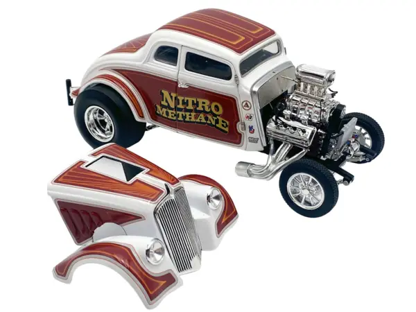 1933 Gasser "Nitro Methane" White and Brown Limited Edition to 348 pieces Worldwide 1/18 Diecast Model Car by ACME #2