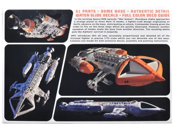 Skill 2 Model Kit Hawk Mark IX Spacecraft "Space: 1999" (1975-1977) TV Series 1/72 Scale Model by MPC #4