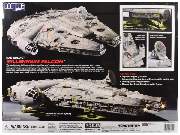 Skill 3 Model Kit Han Solo's Millennium Falcon "Star Wars: A New Hope" (1977) Movie 1/72 Scale Model by MPC #4