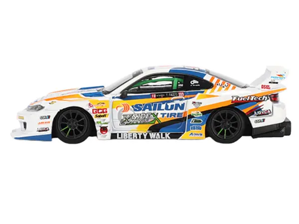 Nissan "LB-Super Silhouette" S15 SILVIA RHD (Right Hand Drive) #555 Yukio Fausto "Formula Drift Japan" (2023) Limited Edition 1/64 Diecast Model Car by Mini GT #2