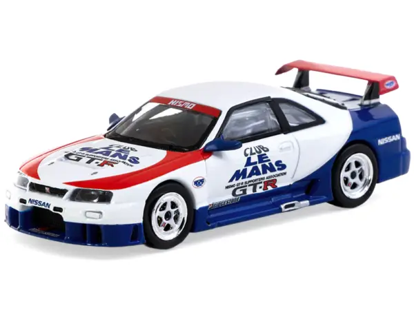 Nissan Nismo GT-R LM RHD (Right Hand Drive) "1995 Launch Version" White with Red and Blue Accents "Hobby64" Series 1/64 Diecast Model Car by Tarmac Works #2