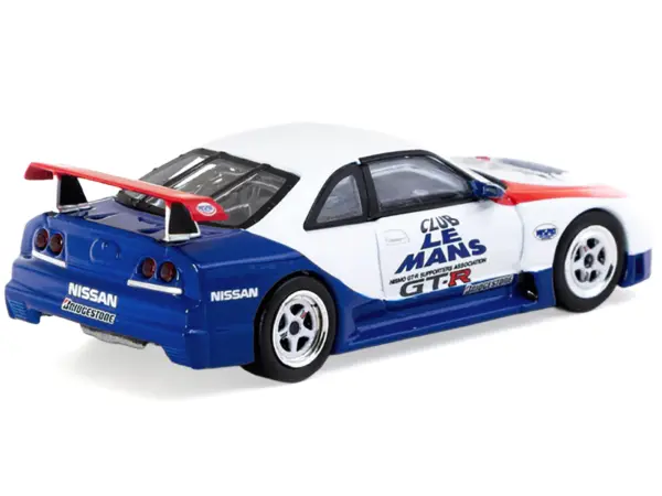 Nissan Nismo GT-R LM RHD (Right Hand Drive) "1995 Launch Version" White with Red and Blue Accents "Hobby64" Series 1/64 Diecast Model Car by Tarmac Works #3