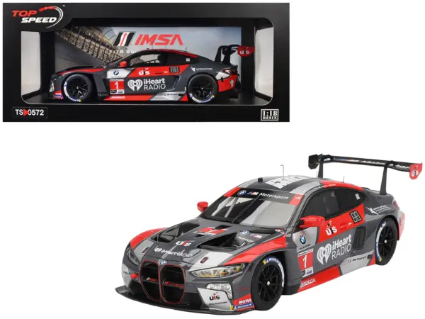BMW M4 GT3 #1 Bryan Sellers - Madison Snow - Neil Verhagen "Paul Miller Racing" "12 Hours of Sebring" (2024) 1/18 Model Car by Top Speed #1