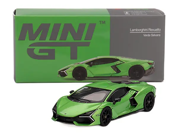 Lamborghini Revuelto Verde Selvans Green Metallic Limited Edition 1/64 Diecast Model Car by Mini GT #4