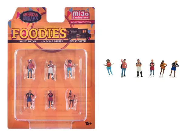 "Foodies" 6 piece Diecast Figure Set (6 Figures) Limited Edition for 1/64 Scale Models by American Diorama #1