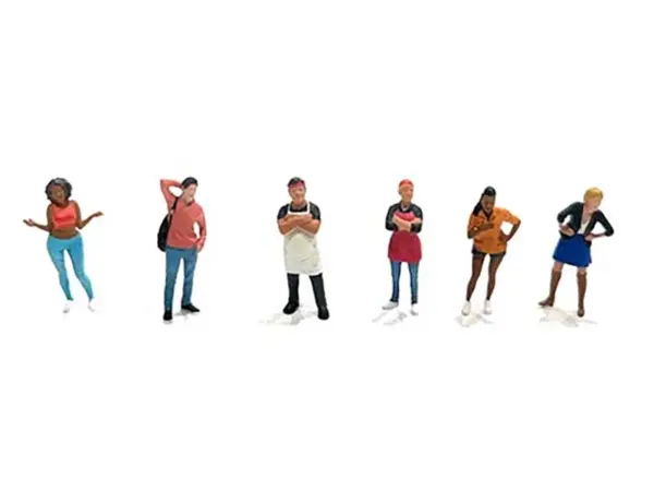 "Foodies" 6 piece Diecast Figure Set (6 Figures) Limited Edition for 1/64 Scale Models by American Diorama #2