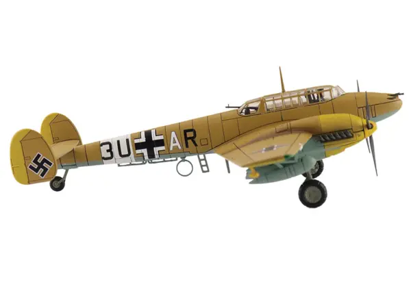 Messerschmitt BF 110E-2 Trop Fighter Aircraft "3U+AR 7./ZG26 Italy" (1941) German Luftwaffe "Air Power Series" 1/72 Diecast Model by Hobby Master #2
