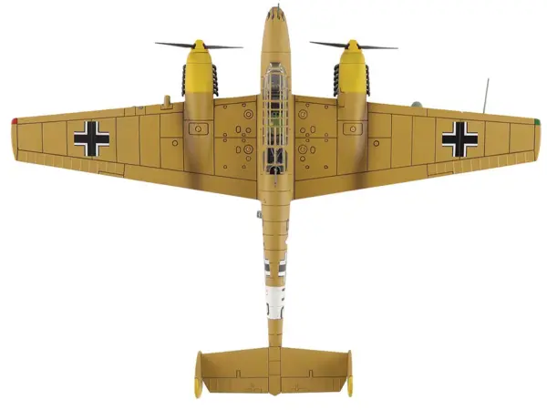Messerschmitt BF 110E-2 Trop Fighter Aircraft "3U+AR 7./ZG26 Italy" (1941) German Luftwaffe "Air Power Series" 1/72 Diecast Model by Hobby Master #3