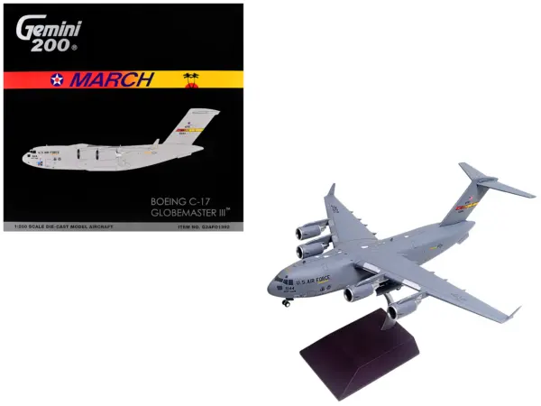Boeing C-17 Globemaster III Transport Aircraft "March Air Reserve Base" United States Air Force "Gemini 200" Series 1/200 Diecast Model Airplane by GeminiJets #1