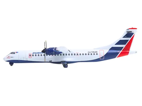 ATR 72-200 Commercial Aircraft "Cubana Airlines" (CU-T1548) White with Red and Blue Stripes 1/400 Diecast Model Airplane by GeminiJets #2