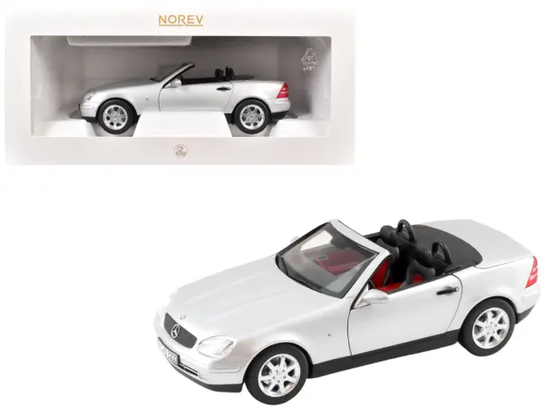 1996 Mercedes-Benz SLK Convertible Brilliant Silver Metallic 1/18 Diecast Model Car by Norev #1