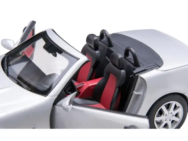 1996 Mercedes-Benz SLK Convertible Brilliant Silver Metallic 1/18 Diecast Model Car by Norev #3