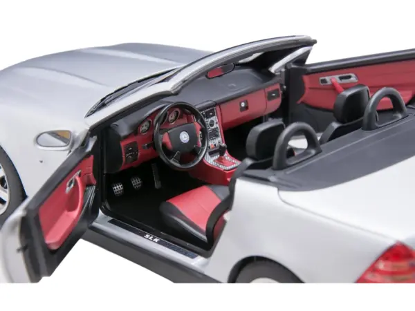 1996 Mercedes-Benz SLK Convertible Brilliant Silver Metallic 1/18 Diecast Model Car by Norev #4