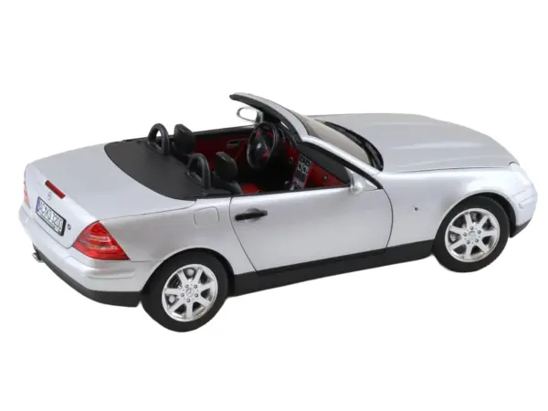 1996 Mercedes-Benz SLK Convertible Brilliant Silver Metallic 1/18 Diecast Model Car by Norev #5