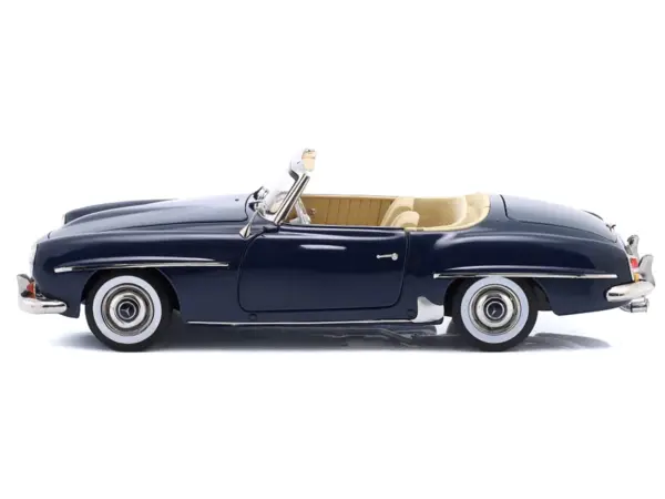 1957 Mercedes-Benz 190 SL Convertible Middle Blue with Black Top 1/18 Diecast Model Car by Norev #5