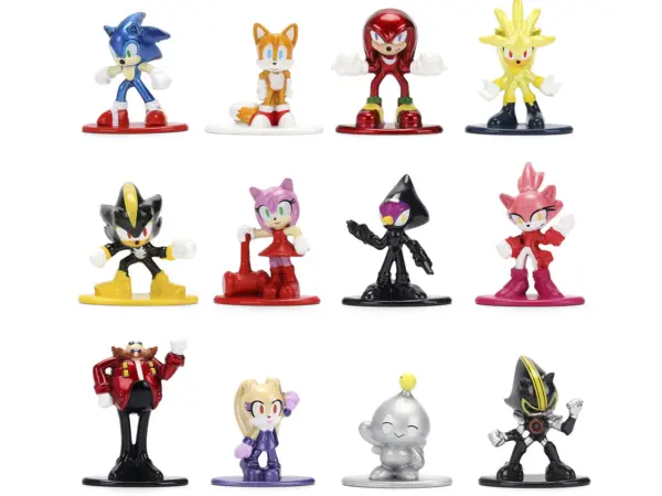 Set of 12 Diecast Figures "Sonic The Hedgehog" Video Games "Nano Metalfigs" Series Diecast Models by Jada #2