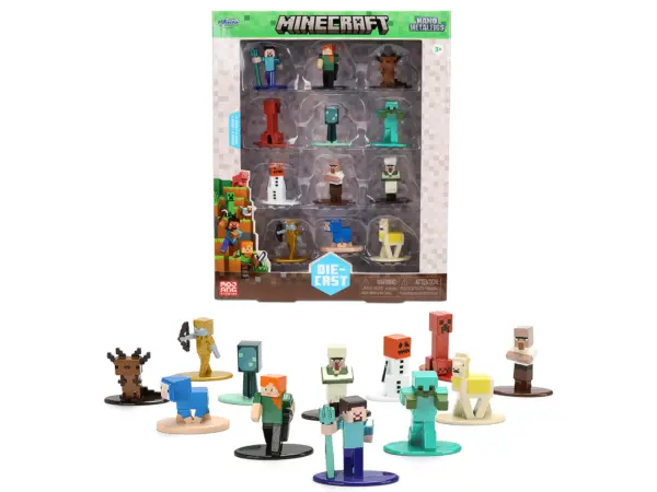 Set of 12 Diecast Figures "Minecraft" Video Game "Nano Metalfigs" Series Diecast Models by Jada #1