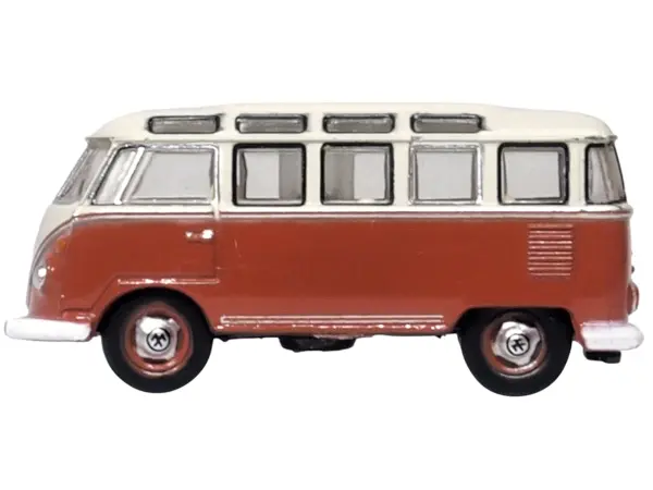 Volkswagen T1 Samba Bus Sealing Wax Red and Gray 1/148 (N) Scale Diecast Model Car by Oxford Diecast #2