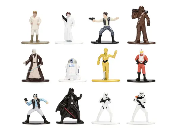 Set of 12 Diecast Figures "Star Wars" Movie Franchise "Nano Metalfigs" Series Diecast Models by Jada #2