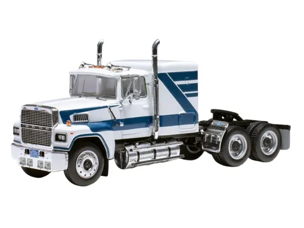 1978 Ford LTL 9000 Truck Tractor White with Blue Stripes 1/64 Diecast Model by IXO Models #2