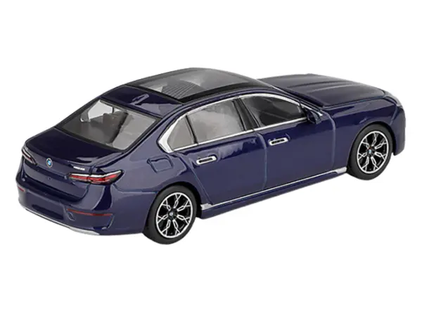 BMW i7 xDrive60 Tanzanite Blue Metallic with Sun Roof Limited Edition 1/64 Diecast Model Car by Mini GT #3