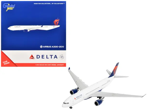 Airbus A330-200 Commercial Aircraft "Delta Air Lines" (N852NW) White with Red and Blue Tail 1/400 Diecast Model Airplane by GeminiJets #1