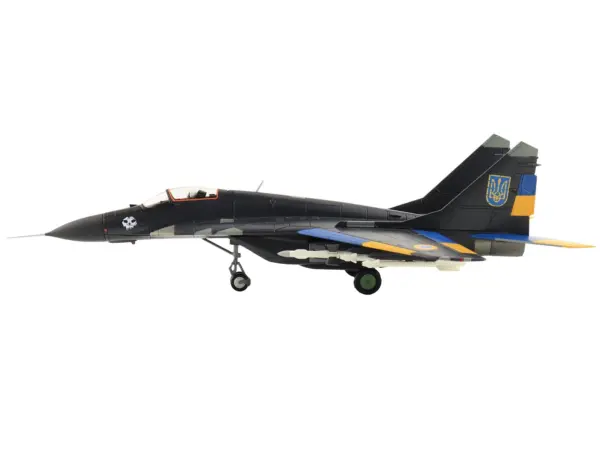 Mikoyan MIG-29 Fulcrum Aircraft "Ghost of Kyiv 40th Tactical Aviation Brigade Vasylkiv Air Base" (2023) Ukrainian Air Force "Air Power Series" 1/72 Diecast Model by Hobby Master #2
