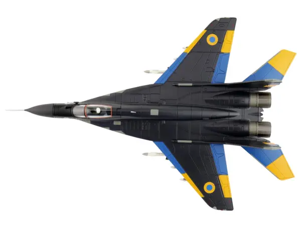 Mikoyan MIG-29 Fulcrum Aircraft "Ghost of Kyiv 40th Tactical Aviation Brigade Vasylkiv Air Base" (2023) Ukrainian Air Force "Air Power Series" 1/72 Diecast Model by Hobby Master #4