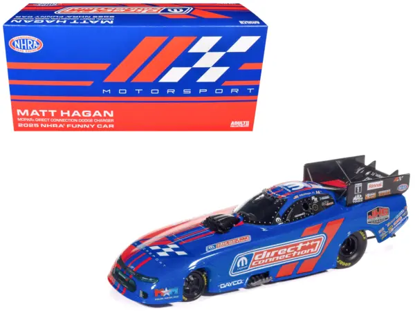 Dodge Charger NHRA Funny Car Matt Hagan "MOPAR Direct Connection" (2025) Limited Edition 1/24 Diecast Model Car by Auto World #1