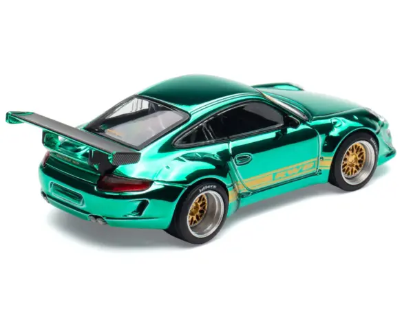 997 RWB Spectraflame Teal with Gold Stripes "Tokyo Auto Salon - Hong Kong 2025" 1/64 Diecast Model Car by Pop Race #4