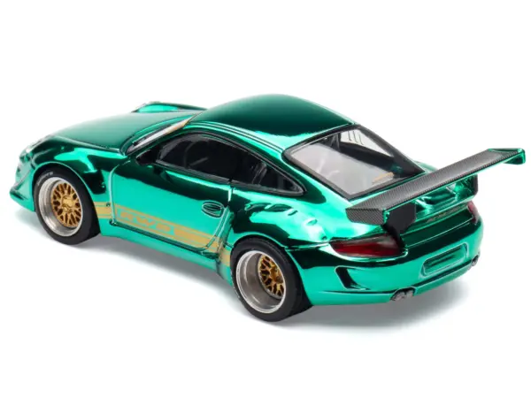 997 RWB Spectraflame Teal with Gold Stripes "Tokyo Auto Salon - Hong Kong 2025" 1/64 Diecast Model Car by Pop Race #5