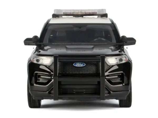 2022 Ford Police Interceptor Utility Black and White "Los Angeles Police Department (LAPD)" with Flashing Light Bar and Front and Rear Lights and Sounds 1/24 Diecast Model Car by Motormax #3