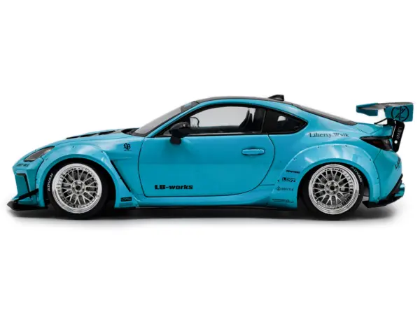 2024 Toyota GR86 LBWK Body Kit RHD (Right Hand Drive) Baby Blue with Black Top 1/18 Diecast Model Car by Solido #3