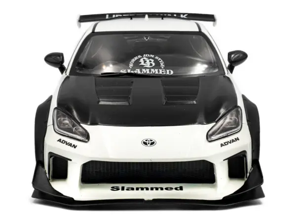 2024 Toyota GR86 LBWK Body Kit RHD (Right Hand Drive) Pearl White with Carbon Hood 1/18 Diecast Model Car by Solido #5