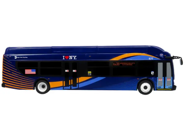 New Flyer Xcelsior Transit Bus "MTA New York City" Blue with Graphics "The Bus & Motorcoach Collection" Limited Edition to 504 Pieces Worldwide 1/43 Model by Iconic Replicas #2
