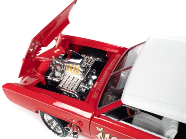 Monkeemobile Red with White Top and Interior "The Monkees" with Four Monkees Figure Cutouts "Silver Screen Machines" Series 1/18 Diecast Model Car by Auto World #4