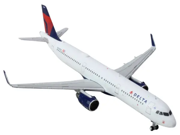 Airbus A321 Commercial Aircraft "Delta Air Lines" (N328DN) White with Red and Blue Tail 1/400 Diecast Model Airplane by GeminiJets #2