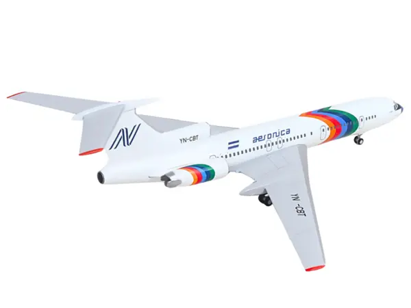 Tupolev TU-154M Commercial Aircraft "Aeronica" (YN-CBT) White with Stripes 1/200 Diecast Model by Herpa #3