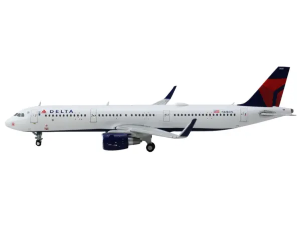 Airbus A321 Commercial Aircraft "Delta Air Lines" (N328DN) White with Red and Blue Tail 1/400 Diecast Model Airplane by GeminiJets #3