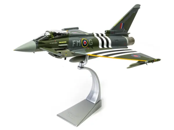 Eurofighter Typhoon FGR4 Fighter Aircraft "ZJ913 FM-G Moggy D-Day 80th Anniversary Display Scheme" (2024) Royal Air Force "The Aviation Archive" Series 1/48 Diecast Model by Corgi #4