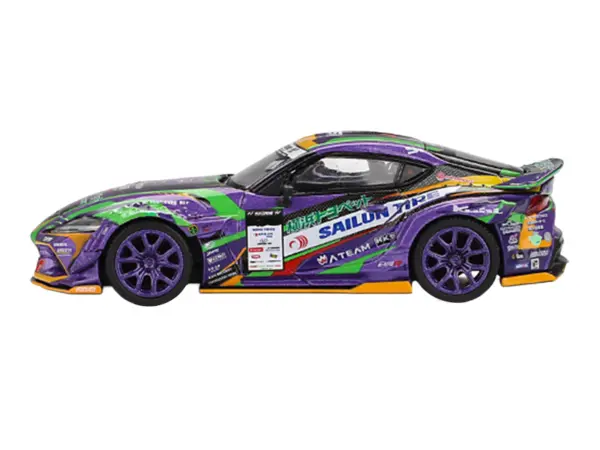 Toyota GR Supra KUHL RHD (Right Hand Drive) #91 Shingo Hatanaka "Evangelion Racing" "D1 Grand Prix" (2021) Limited Edition 1/64 Diecast Model Car by Mini GT #2