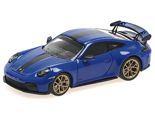 2025 Porsche 911 (992.2) GT3 Weissach Package Blue with Carbon Stripe Limited Edition to 240 pieces Worldwide 1/64 Diecast Model Car by Minichamps #2