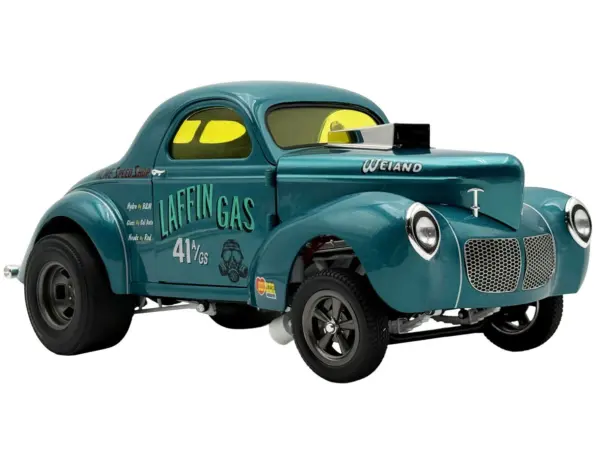 1940 Gasser "Laffin Gas" Teal Metallic with Graphics Limited Edition to 306 pieces Worldwide 1/18 Diecast Model Car by ACME #2