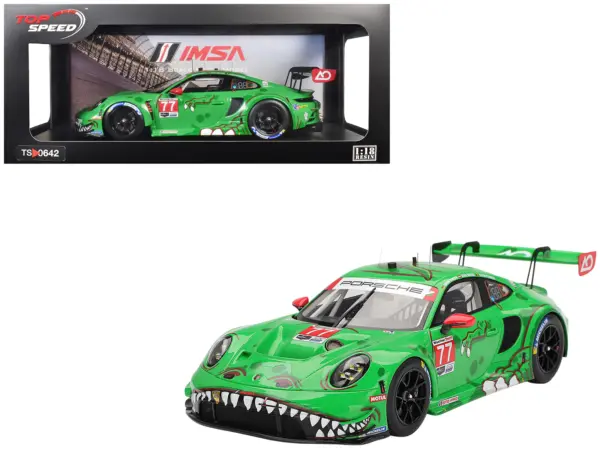 Porsche 911 GT3 R (992) #77 Klaus Bachler - Laurin Heinrich - Alessio Picariello "AO Racing - Rexy" IMSA "24 Hours of Daytona" (2025) 1/18 Model Car by Top Speed #1