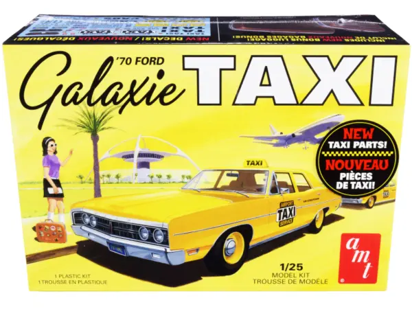 Skill 2 Model Kit 1970 Ford Galaxie "Taxi" with Luggage 1/25 Scale Model by AMT #1