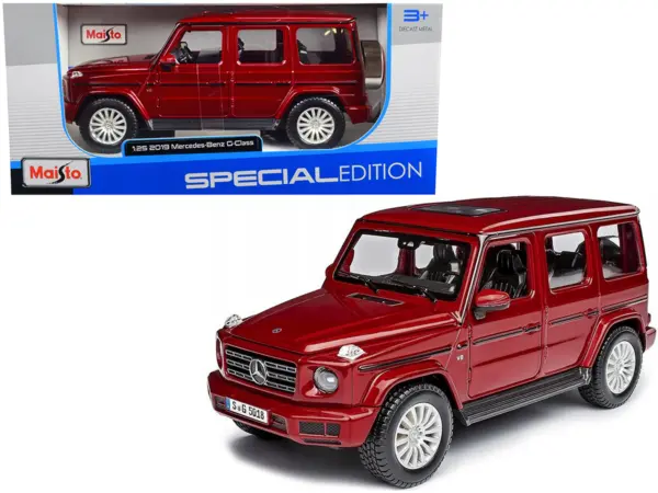 2019 Mercedes Benz G-Class with Sunroof Red Metallic 1/25 Diecast Model Car by Maisto #1