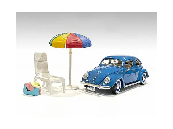 "Beach Girls" Accessories (Beach Chair and Beach Umbrella and Duffle Bag) for 1/24 Scale Models by American Diorama #1