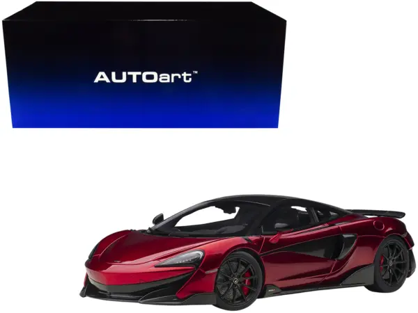 Mclaren 600LT Vermillion Red and Carbon 1/18 Model Car by Autoart #1