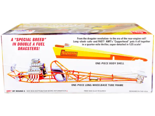 Skill 2 Model Kit 1934 Copperhead Rear-Engine Double A Fuel Dragster 1/25 Scale Model by AMT #3